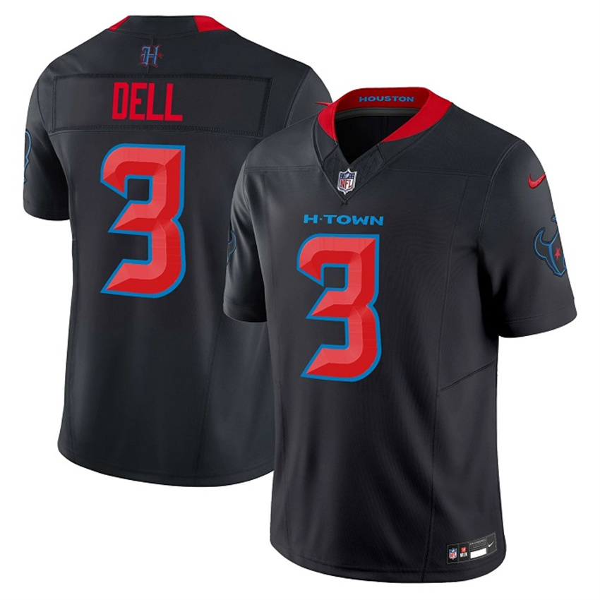 Men's Navy Houston Texans #3 Tank Dell 2024 2nd Alternate F.U.S.E Vapor Stitched jersey
